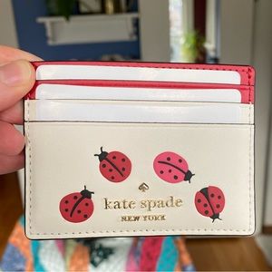 NWT Kate Spade Dottie Small Slim Ladybug Card Holder